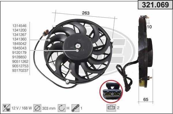 AHE 321.069 - Ventola, Raffreddamento motore www.autoricambi360.it