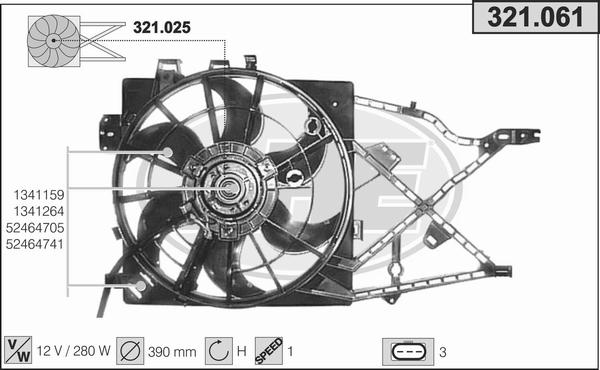 AHE 321.061 - Ventola, Raffreddamento motore www.autoricambi360.it