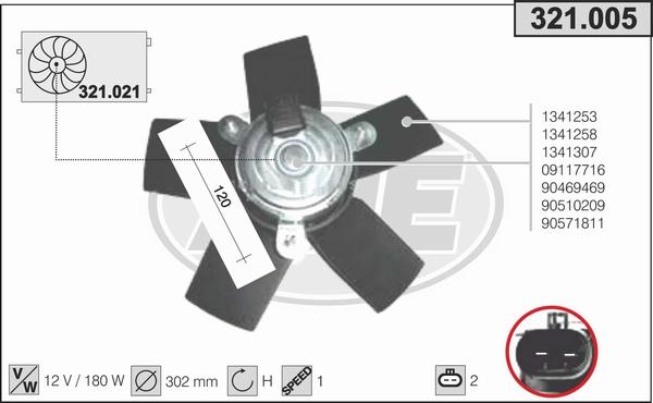 AHE 321.005 - Ventola, Raffreddamento motore www.autoricambi360.it