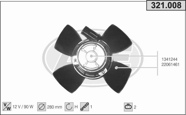 AHE 321.008 - Ventola, Raffreddamento motore www.autoricambi360.it