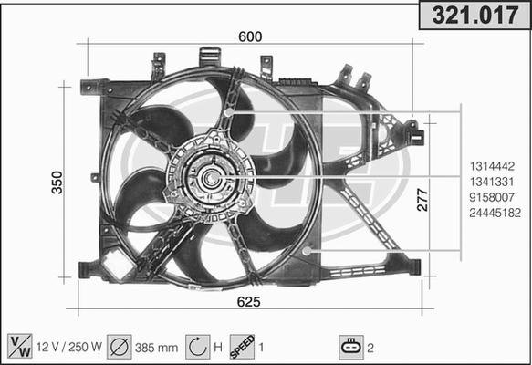 AHE 321.017 - Ventola, Raffreddamento motore www.autoricambi360.it