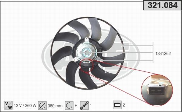 AHE 321.084 - Ventola, Raffreddamento motore www.autoricambi360.it