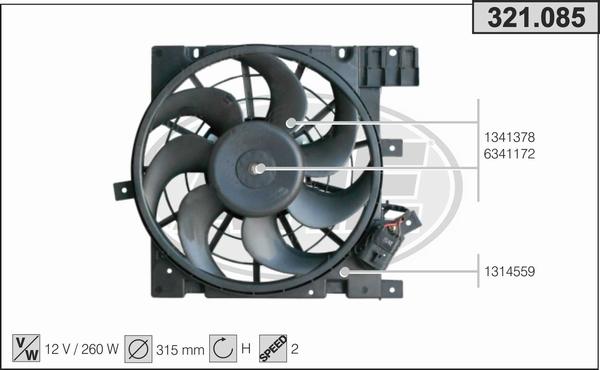 AHE 321.085 - Ventola, Raffreddamento motore www.autoricambi360.it
