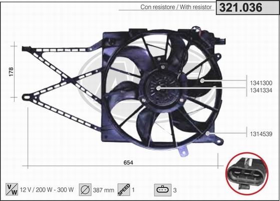 AHE 321.036 - Ventola, Raffreddamento motore www.autoricambi360.it