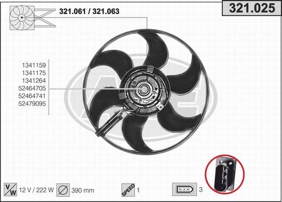 AHE 321.025 - Ventola, Raffreddamento motore www.autoricambi360.it