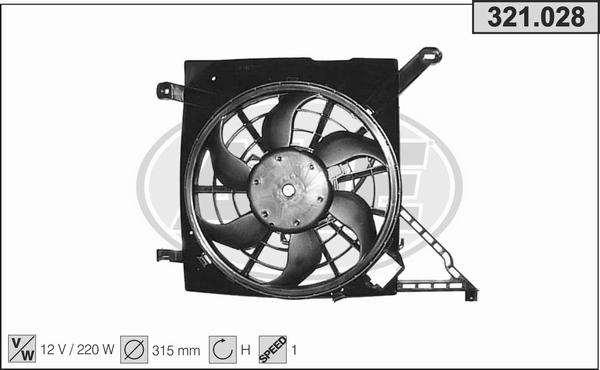 AHE 321.028 - Ventola, Raffreddamento motore www.autoricambi360.it