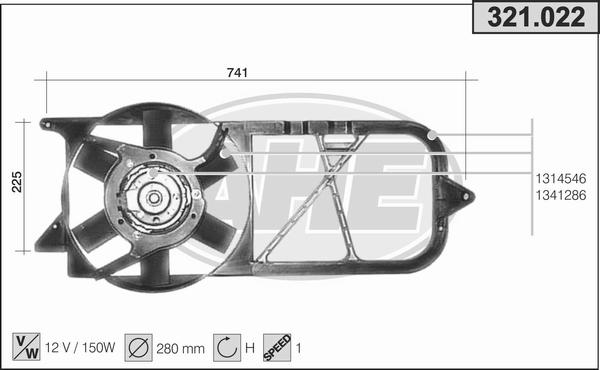 AHE 321.022 - Ventola, Raffreddamento motore www.autoricambi360.it