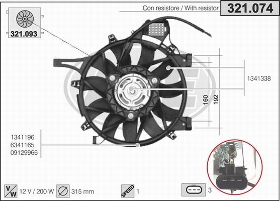 AHE 321.074 - Ventola, Raffreddamento motore www.autoricambi360.it