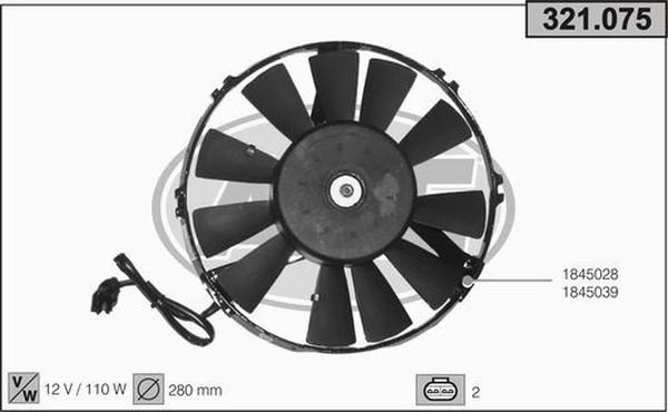 AHE 321.075 - Ventola, Raffreddamento motore www.autoricambi360.it