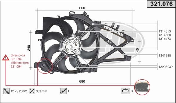 AHE 321.076 - Ventola, Raffreddamento motore www.autoricambi360.it