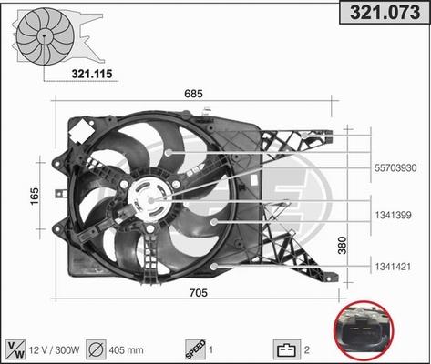 AHE 321.073 - Ventola, Raffreddamento motore www.autoricambi360.it