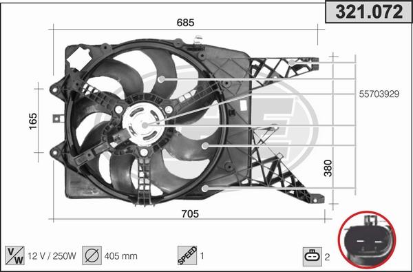 AHE 321.072 - Ventola, Raffreddamento motore www.autoricambi360.it