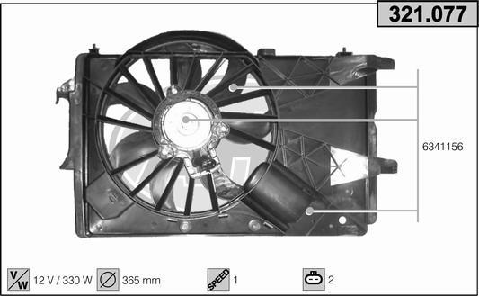 AHE 321.077 - Ventola, Raffreddamento motore www.autoricambi360.it