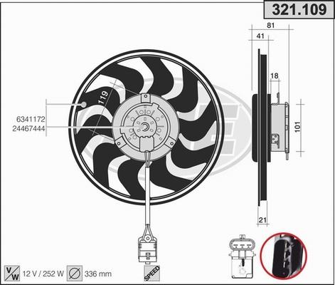 AHE 321.109 - Ventola, Raffreddamento motore www.autoricambi360.it