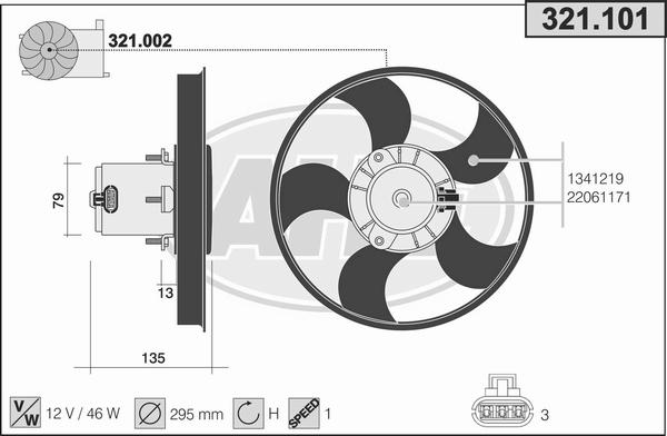 AHE 321.101 - Ventola, Raffreddamento motore www.autoricambi360.it