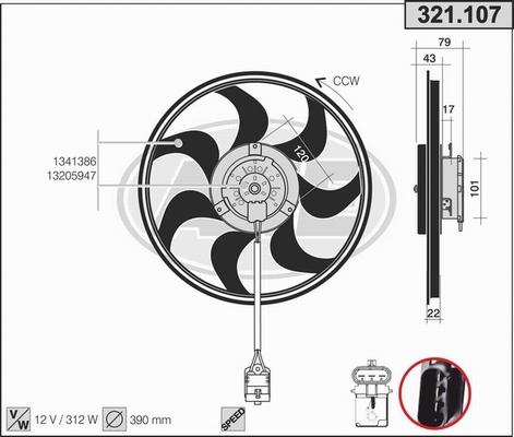AHE 321.107 - Ventola, Raffreddamento motore www.autoricambi360.it