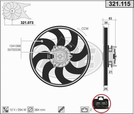 AHE 321.115 - Ventola, Raffreddamento motore www.autoricambi360.it