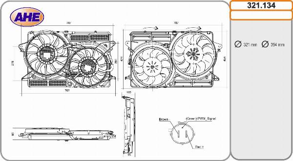 AHE 321.134 - Ventola, Raffreddamento motore www.autoricambi360.it