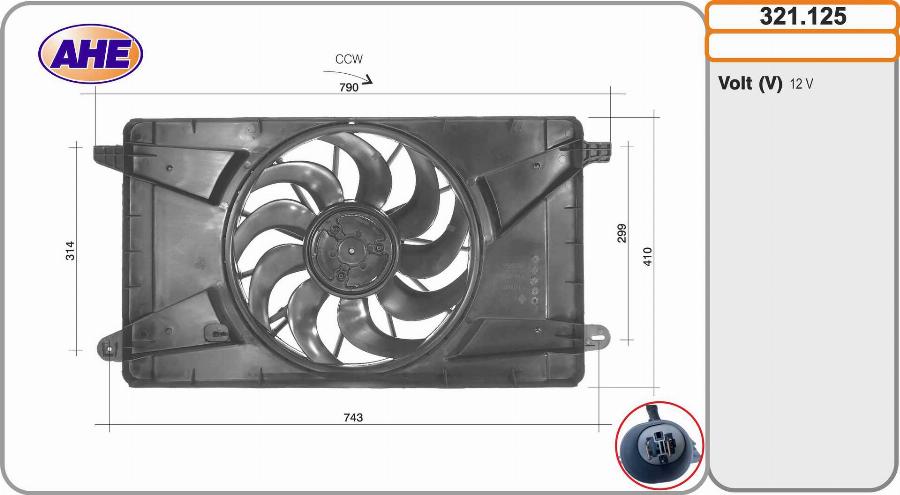 AHE 321.125 - Ventola, Raffreddamento motore www.autoricambi360.it