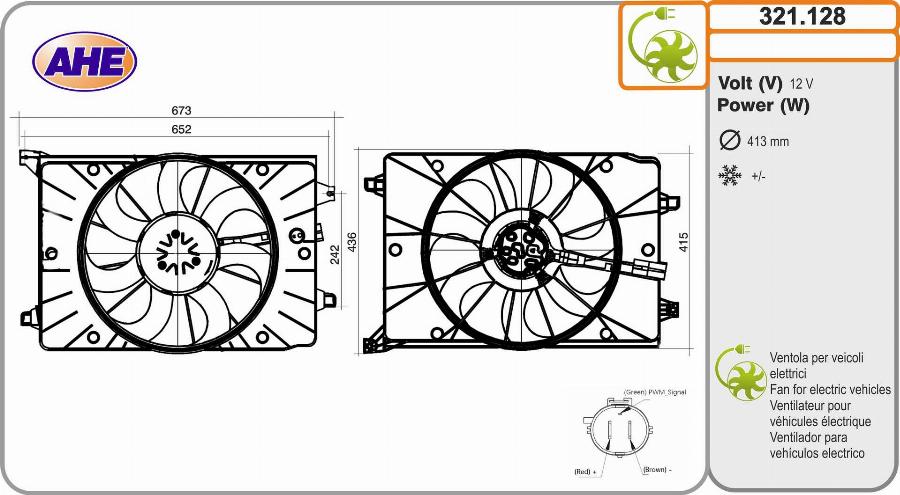 AHE 321.128 - Ventola, Raffreddamento motore www.autoricambi360.it
