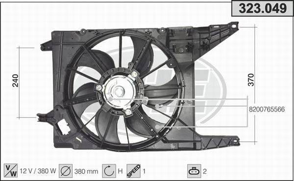 AHE 323.049 - Ventola, Raffreddamento motore www.autoricambi360.it