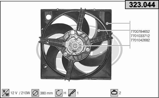 AHE 323.044 - Ventola, Raffreddamento motore www.autoricambi360.it