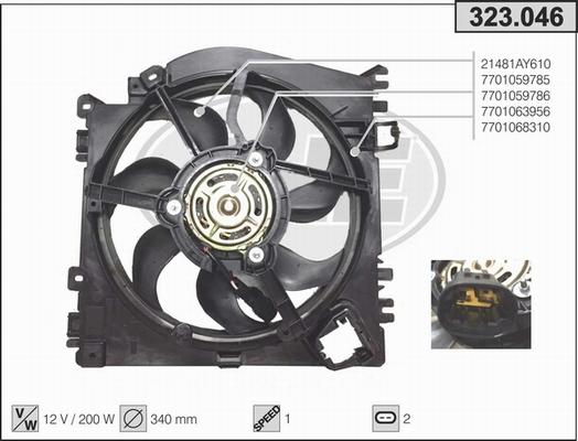 AHE 323.046 - Ventola, Raffreddamento motore www.autoricambi360.it
