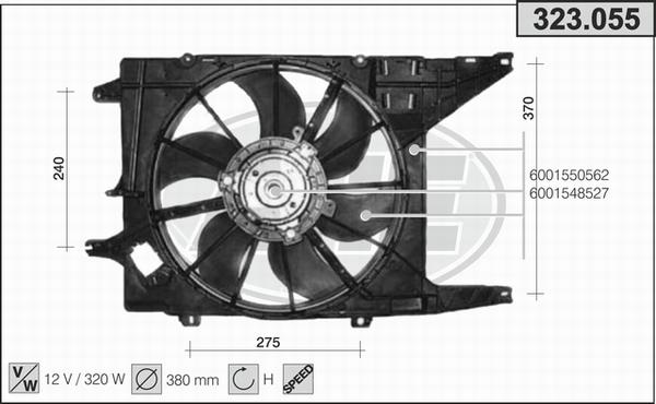 AHE 323.055 - Ventola, Raffreddamento motore www.autoricambi360.it