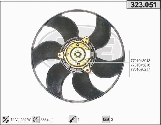 AHE 323.051 - Ventola, Raffreddamento motore www.autoricambi360.it