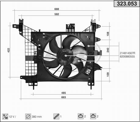 AHE 323.053 - Ventola, Raffreddamento motore www.autoricambi360.it