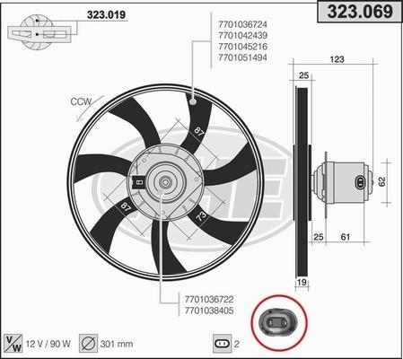 AHE 323.069 - Ventola, Raffreddamento motore www.autoricambi360.it