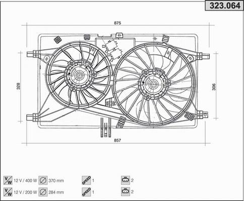 AHE 323.064 - Ventola, Raffreddamento motore www.autoricambi360.it