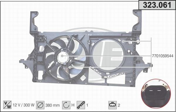 AHE 323.061 - Ventola, Raffreddamento motore www.autoricambi360.it