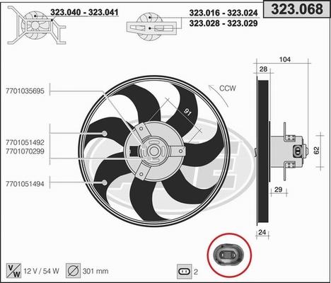 AHE 323.068 - Ventola, Raffreddamento motore www.autoricambi360.it