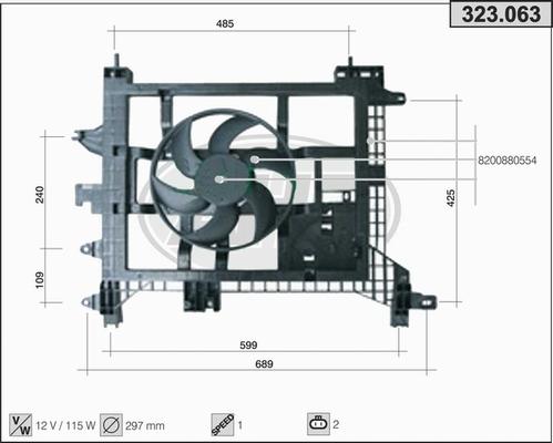 AHE 323.063 - Ventola, Raffreddamento motore www.autoricambi360.it