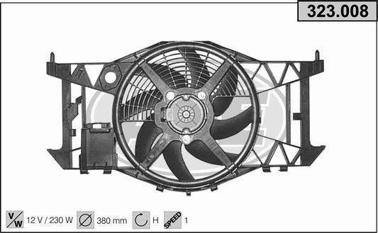 AHE 323.008 - Ventola, Raffreddamento motore www.autoricambi360.it