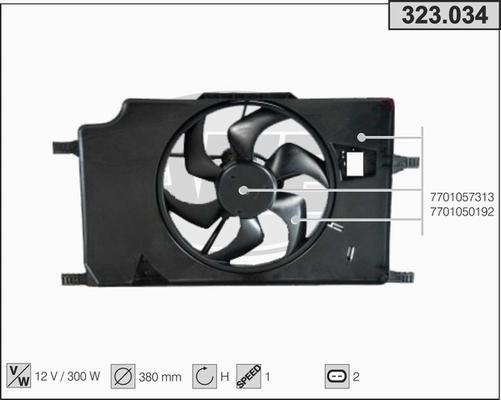 AHE 323.034 - Ventola, Raffreddamento motore www.autoricambi360.it
