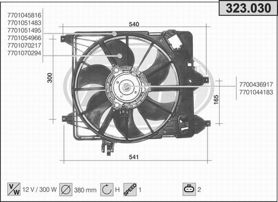 AHE 323.030 - Ventola, Raffreddamento motore www.autoricambi360.it