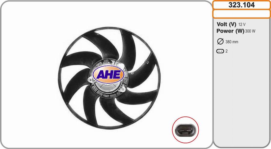 AHE 323.104 - Ventola, Raffreddamento motore www.autoricambi360.it