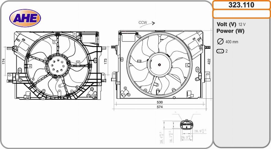 AHE 323.110 - Ventola, Raffreddamento motore www.autoricambi360.it