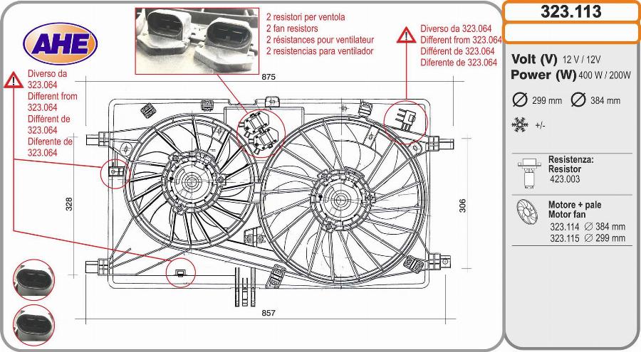 AHE 323.113 - Ventola, Raffreddamento motore www.autoricambi360.it