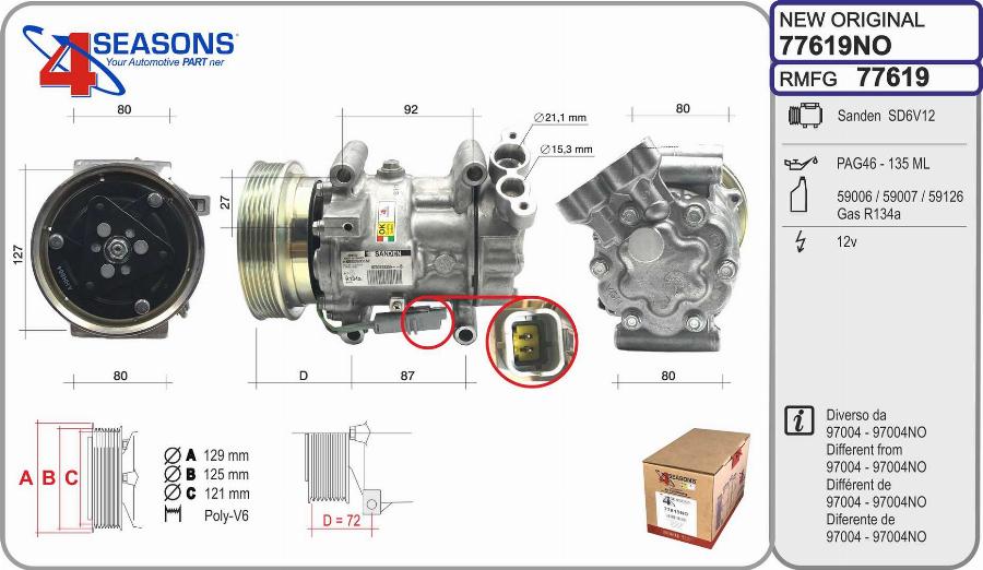 AHE 77619NO - Compressore, Climatizzatore www.autoricambi360.it