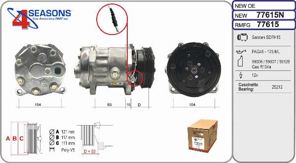 AHE 77615N - Compressore, Climatizzatore www.autoricambi360.it