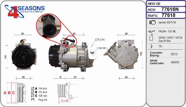AHE 77618N - Compressore, Climatizzatore www.autoricambi360.it