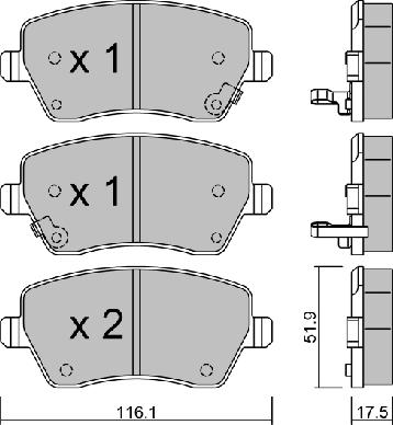 AISIN BPNI-1014 - Kit pastiglie freno, Freno a disco www.autoricambi360.it