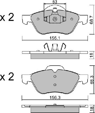 AISIN BPRE-1010 - Kit pastiglie freno, Freno a disco www.autoricambi360.it