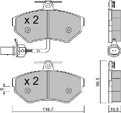 AISIN BPVW-1033 - Kit pastiglie freno, Freno a disco www.autoricambi360.it