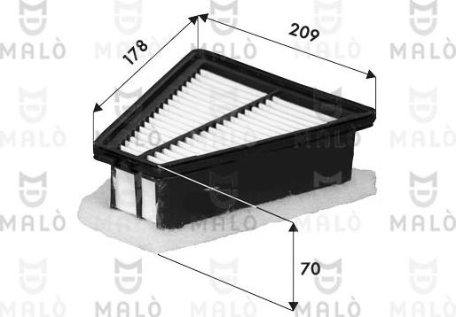 AKRON-MALÒ 1500684 - Filtro aria www.autoricambi360.it