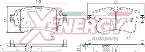 AP XENERGY X41403 - Kit pastiglie freno, Freno a disco www.autoricambi360.it