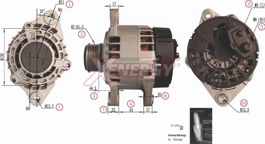 AP XENERGY XAL10430AD - Alternatore www.autoricambi360.it